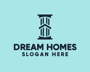 Simple - House Real Estate Pillar logo design