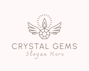 Candle Crystal Wings logo design