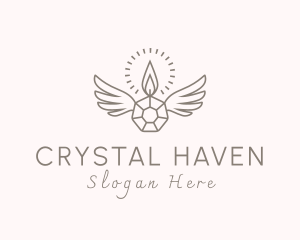 Candle Crystal Wings logo design