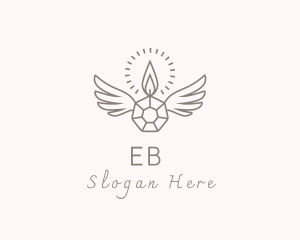 Candle - Candle Crystal Wings logo design