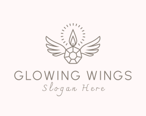 Candle Crystal Wings logo design