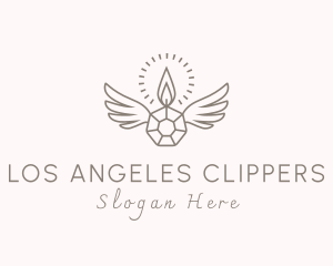 Candle Maker - Candle Crystal Wings logo design