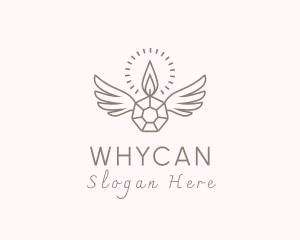 Crystal - Candle Crystal Wings logo design