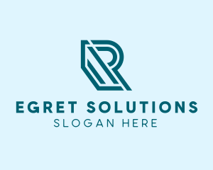 Geometric Industrial Business Letter R  logo design