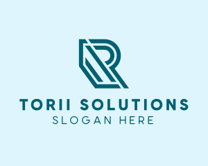 Geometric Industrial Business Letter R  logo design