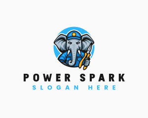 Elephant Electrician Repair logo design