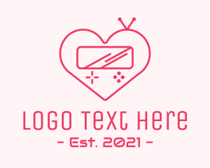 Youtube - Pink Heart Gaming Console logo design