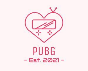 Arcade - Pink Heart Gaming Console logo design