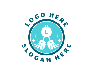 Hygienic - Broom Cleaning Sanitation Janitorial logo design