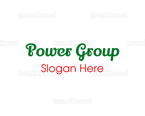 Green Cursive Wordmark Logo