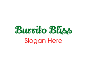 Burrito - Green Cursive Wordmark logo design