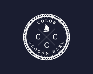 Fisherman - Hipster Nautical Navy Sailboat logo design