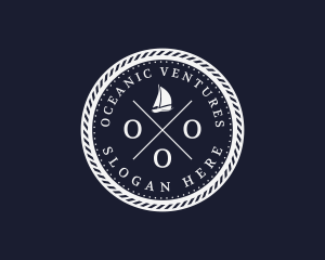 Hipster Nautical Navy Sailboat logo design