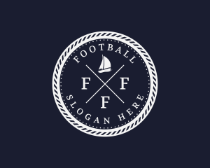 Boat - Hipster Nautical Navy Sailboat logo design