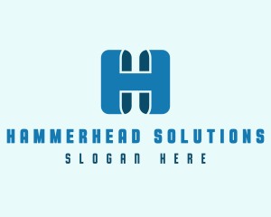 Modern Digital Letter H logo design