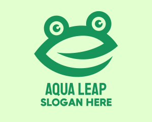 Green Frog Face logo design