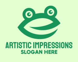 Green Frog Face logo design