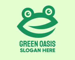 Green Frog Face logo design