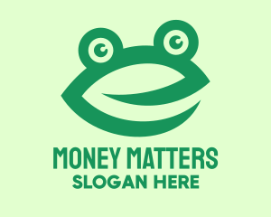 Environmental - Green Frog Face logo design