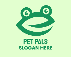 Green Frog Face logo design