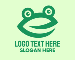 Amphibian - Green Frog Face logo design