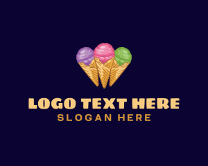 Cone - Gelato Ice Cream Dessert logo design