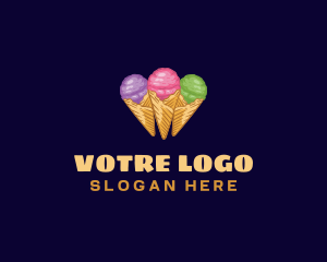 Gelato Ice Cream Dessert Logo