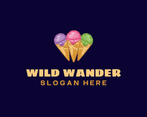 Gelato Ice Cream Dessert Logo