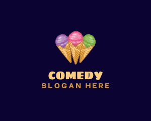 Gelato Ice Cream Dessert Logo