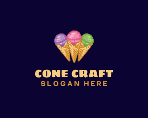 Gelato Ice Cream Dessert logo design