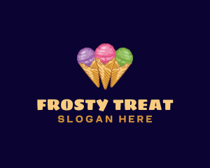 Gelato Ice Cream Dessert logo design