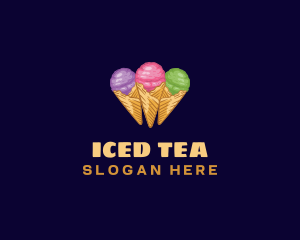 Gelato Ice Cream Dessert logo design