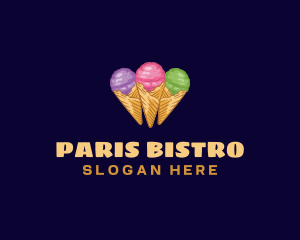 Gelato Ice Cream Dessert logo design