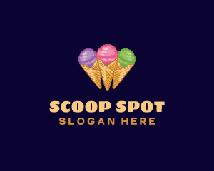 Scoop - Gelato Ice Cream Dessert logo design