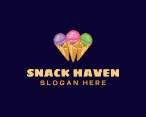 Gelato Ice Cream Dessert logo design