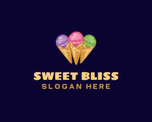 Gelato Ice Cream Dessert logo design