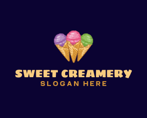 Gelato Ice Cream Dessert logo design