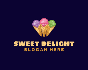 Treat - Gelato Ice Cream Dessert logo design