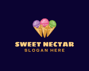 Gelato Ice Cream Dessert logo design