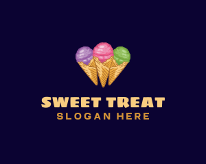 Gelato Ice Cream Dessert logo design