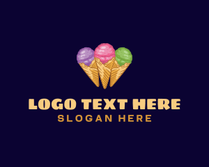 Gelato Ice Cream Dessert Logo