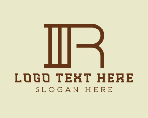 Letter Ay - Legal Pillar Letter R logo design