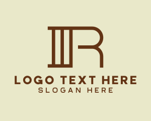 Letter R - Legal Pillar Letter R logo design