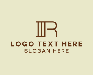 Legal Pillar Letter R logo design