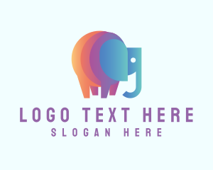 Multicolor - Multicolor Elephant Animal logo design