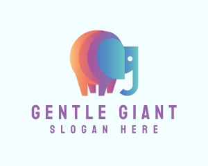 Multicolor Elephant Animal logo design