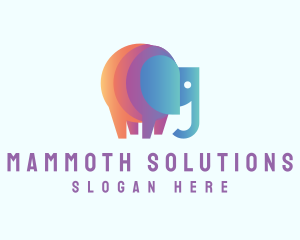 Mammoth - Multicolor Elephant Animal logo design