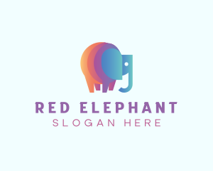 Multicolor Elephant Wildlife logo design