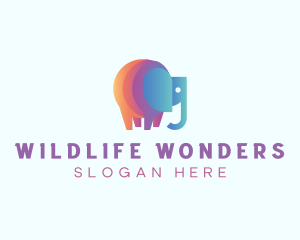 Multicolor Elephant Wildlife logo design