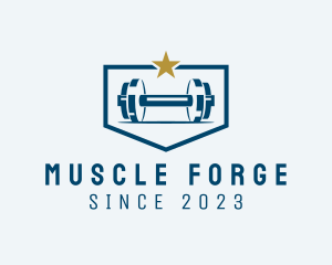 Hypertrophy - Weight Lifting Barbell logo design